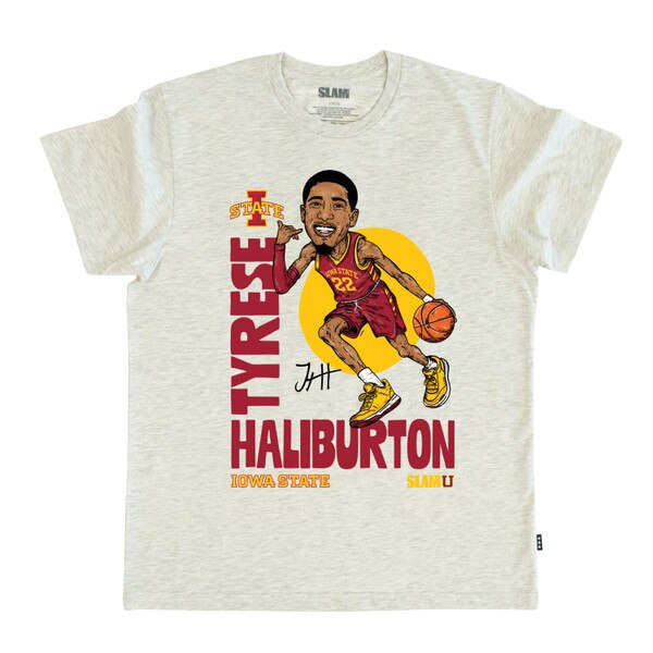 Slam University Tyrese Haliburton Oatmeal Short Sleeve T-shirt